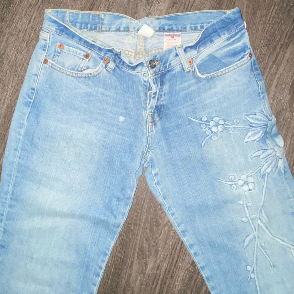 vintage embroidered lucky dungarees